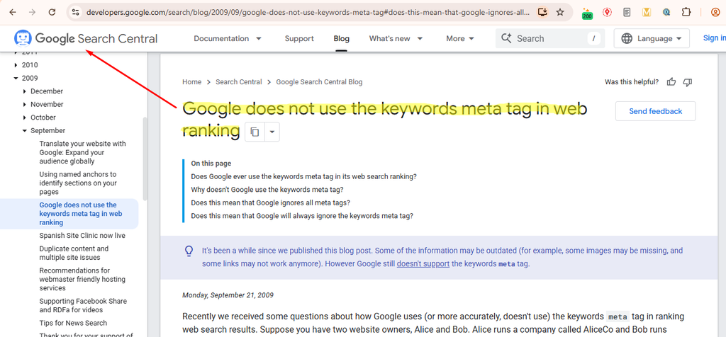 Myth: Meta Keywords Tag Affects SEO